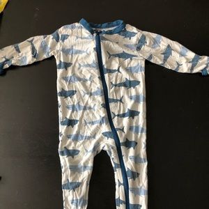 KicKee Footed shark pajamas